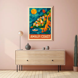 Amalfi Coast Poster Wall Art 18x24 Scenic Seaside Decor