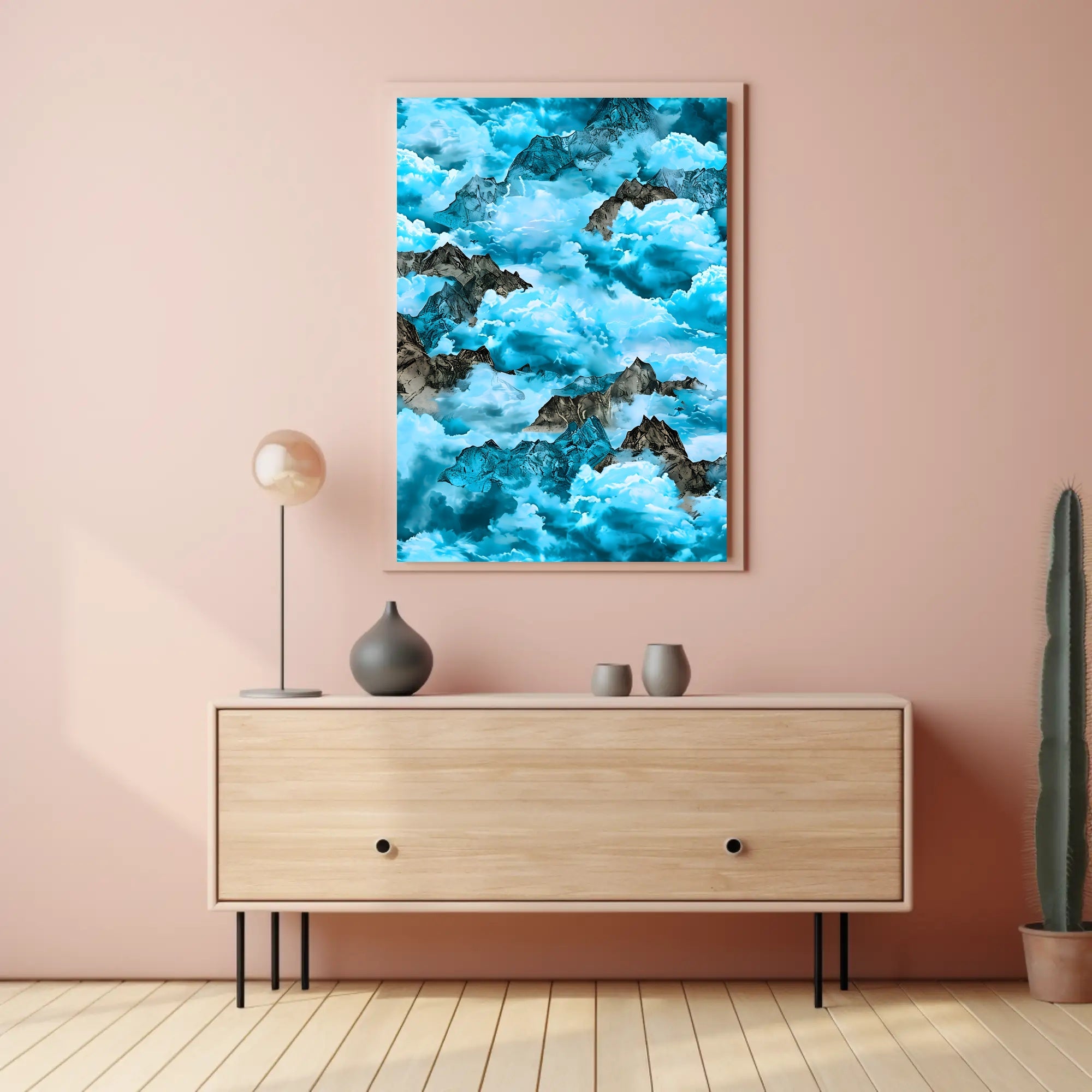 Majestic Mountain Clouds William Morris Art Poster