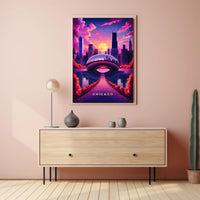 Dreamy Chicago Sunset Poster