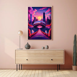 Dreamy Chicago Sunset Poster