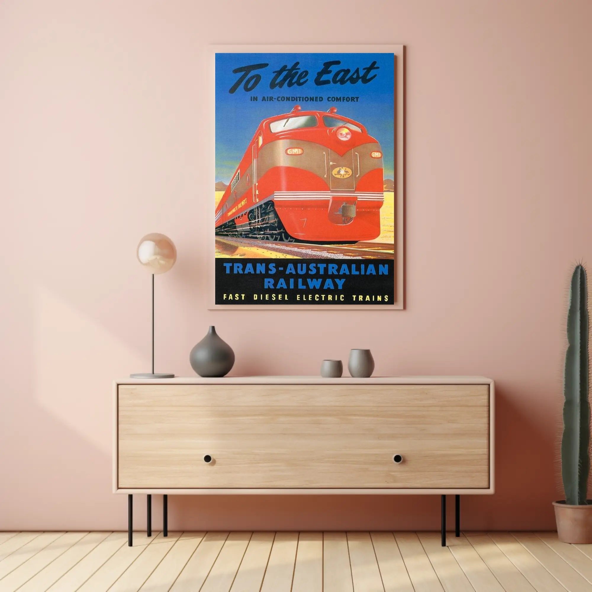 Journey to the East with Trans-Australian Railway Poster PosterGoat