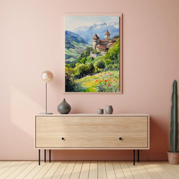 Liechtenstein Vaduz Castle Hilltop View Poster