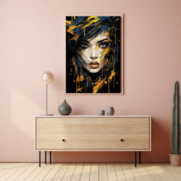 Modern Abstract Woman's Face Art Poster