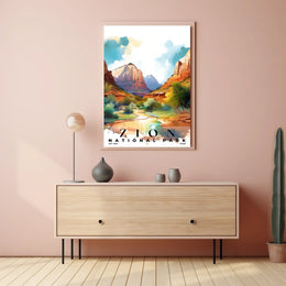 Zion Watercolor Wall Art Poster