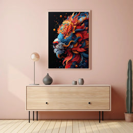 Vibrant Lion Art Poster