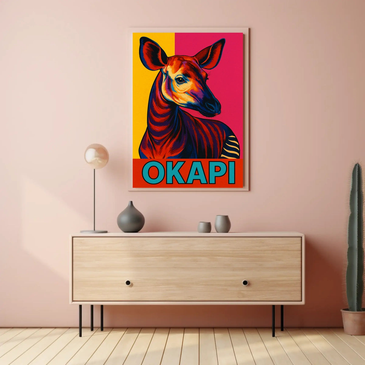 Vibrant Okapi Portrait Poster