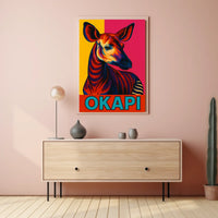 Vibrant Okapi Portrait Poster