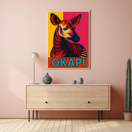 Vibrant Okapi Portrait Poster