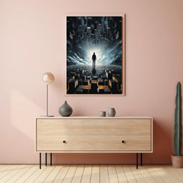 Surreal Futuristic Landscape: Abstract Sci-Fi Poster