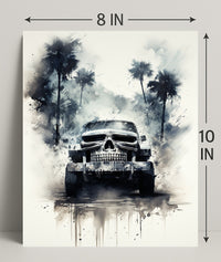 Skull Cruiser In The Mist Poster