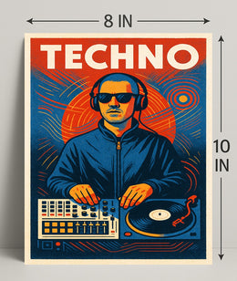 Techno Vibes Poster PosterGoat