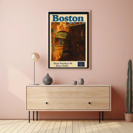 Boston Heritage Poster Vintage Travel Wall Art