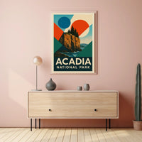 Acadia National Park Scenic Vintage Coastal Landscape Wanderlust Spirit Timeless Iconic Poster