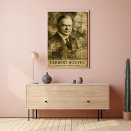 Herbert Hoover 31st President of the United States Double Exposure Poster