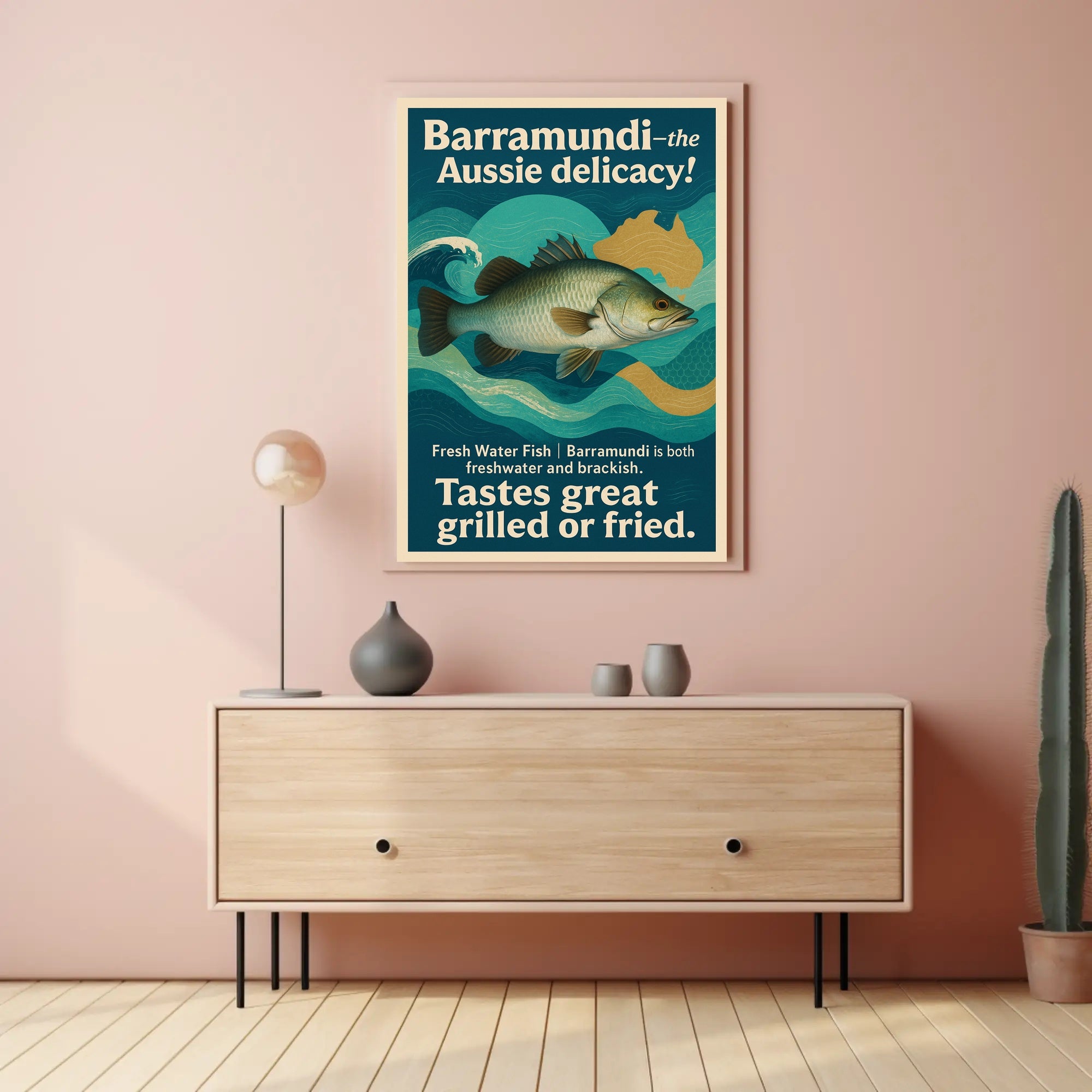 Barramundi Australian Delicacy Cultural or Heritage Poster