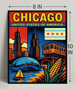 Vibrant Chicago Poster PosterGoat