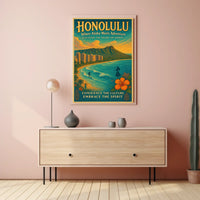 Honolulu Adventure Vintage Hawaiian Poster Print