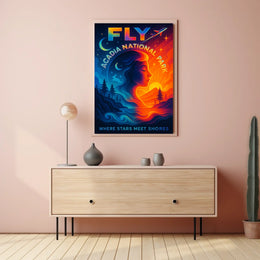Fly to Acadia National Park Poster