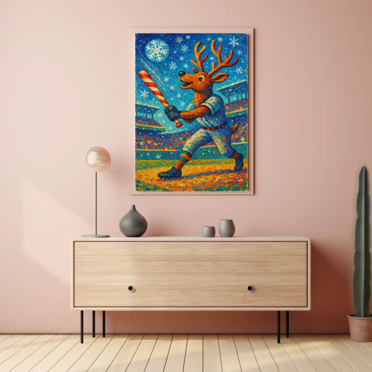 Reindeer At Bat Poster