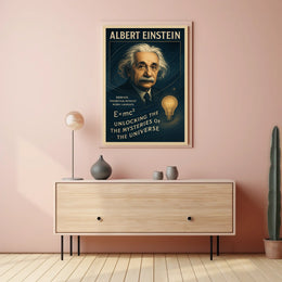 Albert Einstein Vintage Science Inspiration Poster