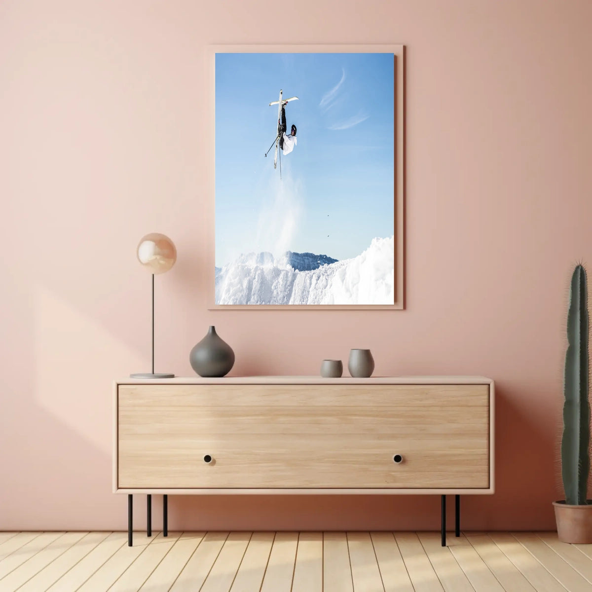 Aerial Skiing Adventure Poster