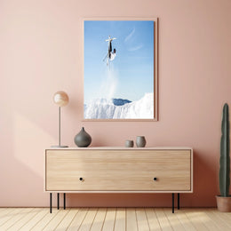 Aerial Skiing Adventure Poster