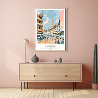 Nairobi Cityscape Illustration Poster PosterGoat