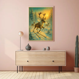 Reindeer Ski Adventure Poster