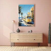 Coastal Tram Journey Poster