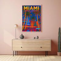 Miami Tropical Christmas Poster
