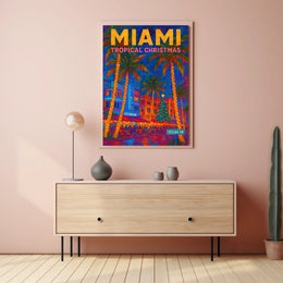 Miami Tropical Christmas Poster