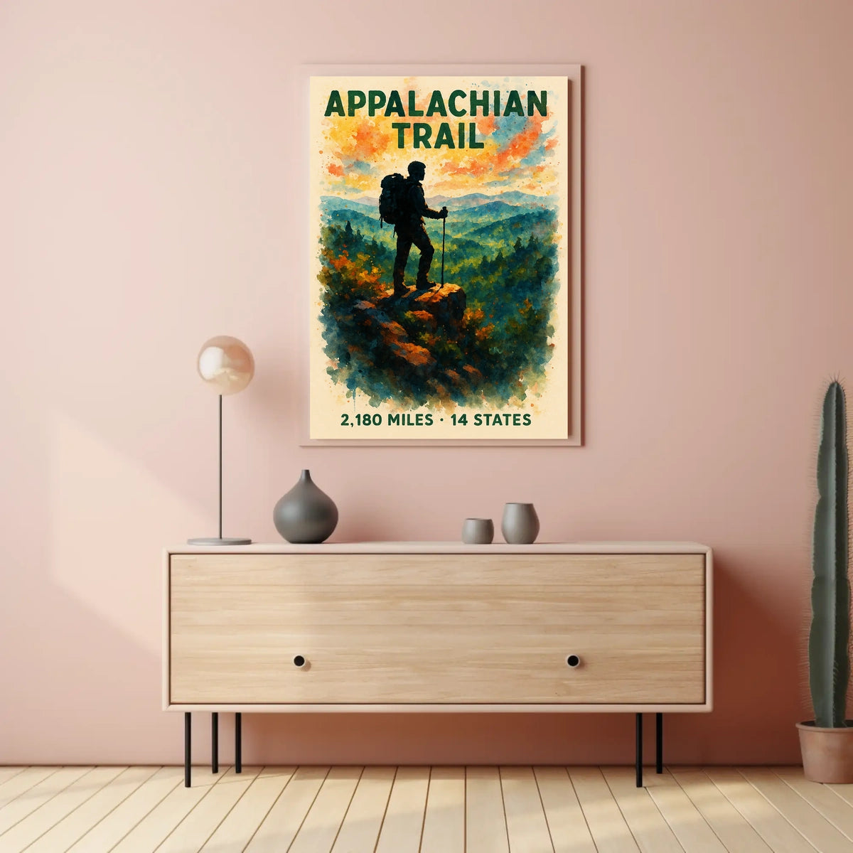 Appalachian Trail Watercolor Adventure Poster Print