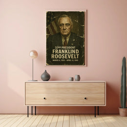 Franklin D. Roosevelt 32nd President of the United States Damaged Photograph Poster