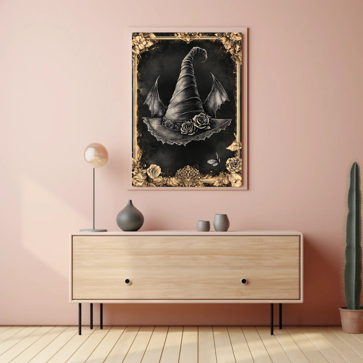 Vintage Witch Hat Gothic Fantasy Artistic Poster