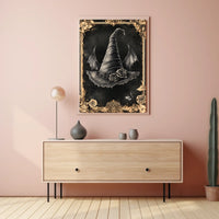Vintage Witch Hat Gothic Fantasy Artistic Poster