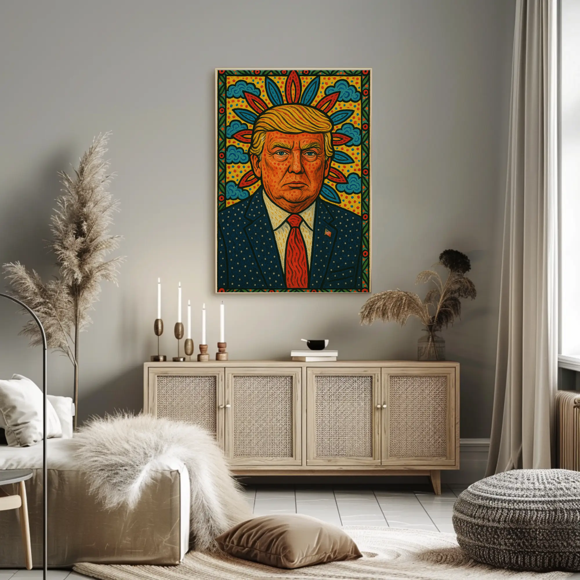Vibrant Pop Art Style Portrait Artistic Poster