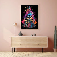 Neon Cityscape Poster