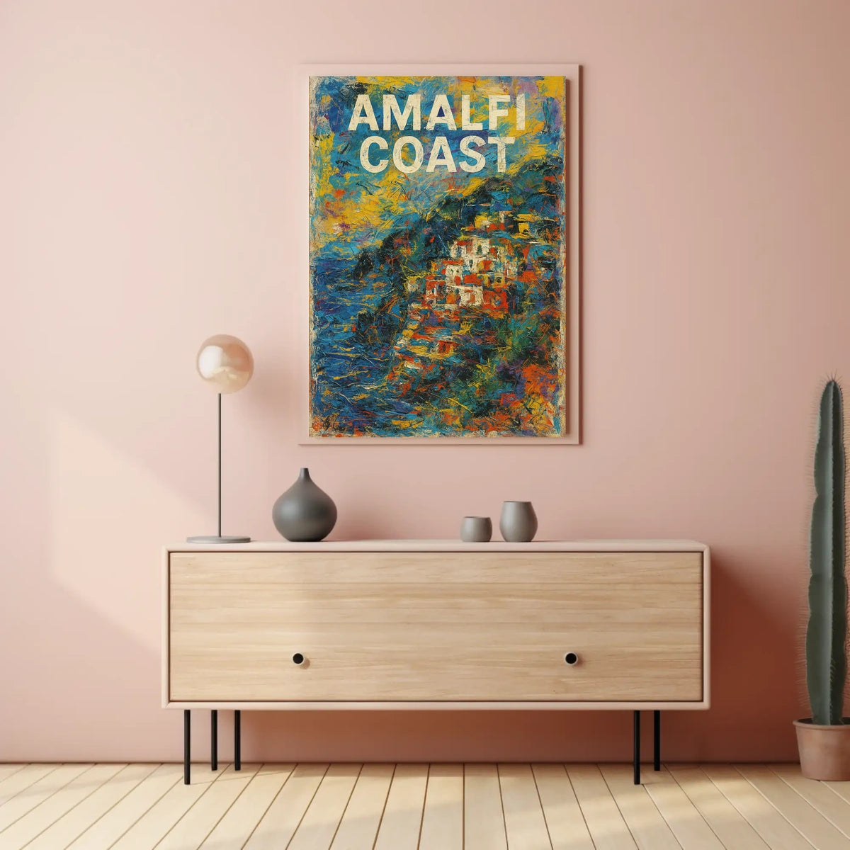 Amalfi Coast Poster Art 18x24 Coastal Wall Decor Gift