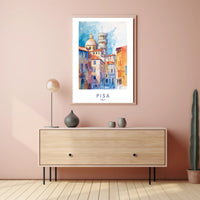 Pisa Leaning Tower Watercolor Art Travel Poster PosterGoat