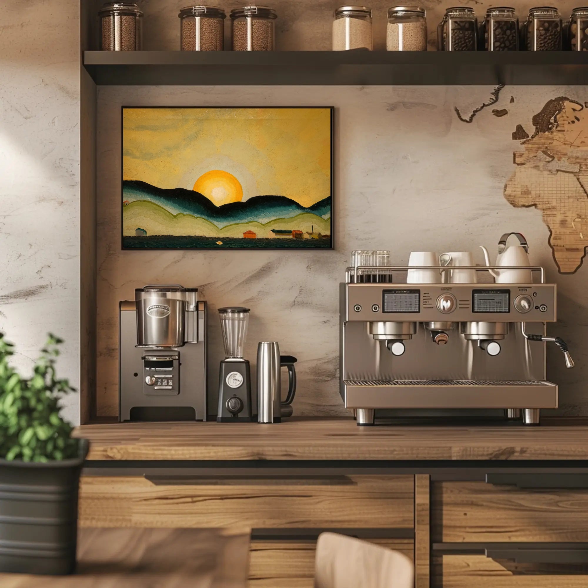 Sunrise Over Hills Poster