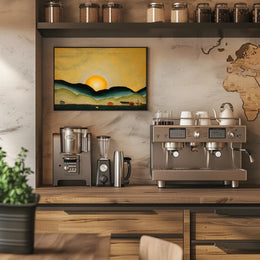 Sunrise Over Hills Poster