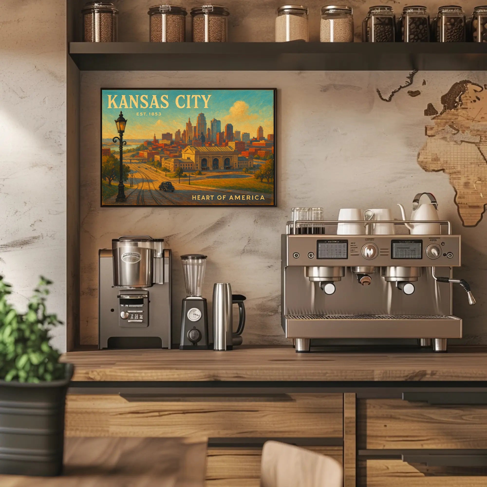 Kansas City Heart of America Travel Poster