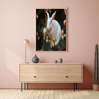 Festive Rabbit Sculpture Poster