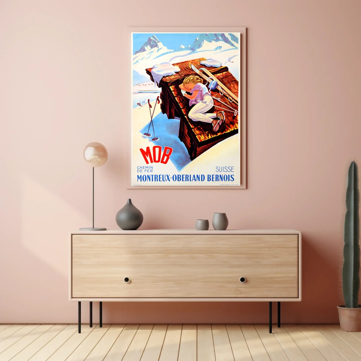 Montreux-Oberland Bernois Swiss Skiing Poster
