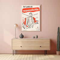 Appendicitis Health Warning Vintage Public Health Campaign Poster PosterGoat