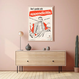 Appendicitis Health Warning Vintage Public Health Campaign Poster PosterGoat