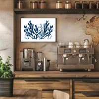 Abstract Blue Seaweed Minimalist Art Poster