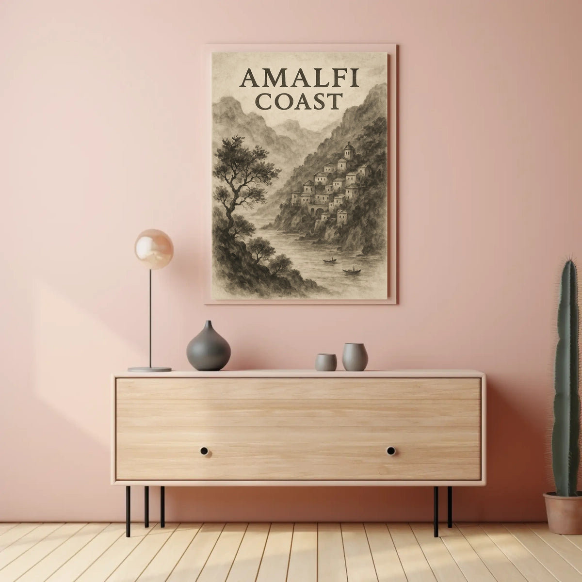 Amalfi Coast Poster 18x24 Wall Art Coastal Italy Decor