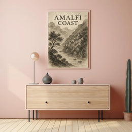 Amalfi Coast Poster 18x24 Wall Art Coastal Italy Decor