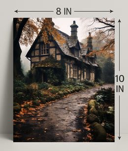 Enchanted Autumn Cottage Poster